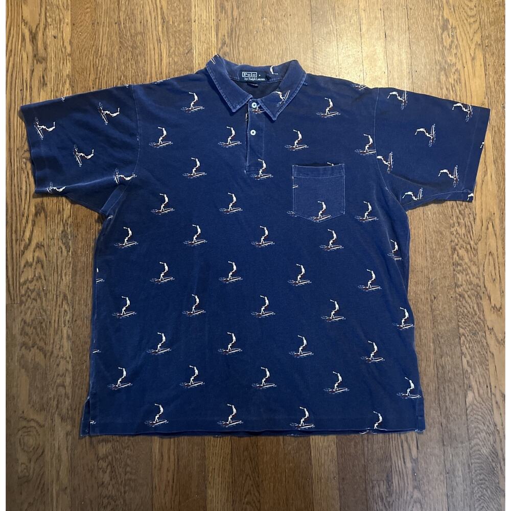 Polo Ralph Lauren surfers graphic Polo Collared Shirt XXL Vintage Surfing
